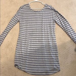 Grey and navy striped lounge dress